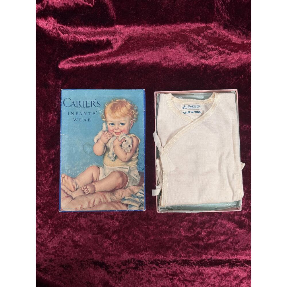 Vintage Silk & Wool Infant Undershirt Carter’s Boxed Baby Garment - Collectible